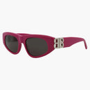 Gafas de sol Balenciaga Cat Eye Fuchsia/Silver/Gray (BB0095S-30008868-017)