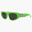 Balenciaga Cat Eye Sunglasses Green/Silver/Gray (BB0095S-30008868-009)