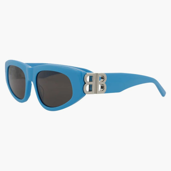 Balenciaga Cat Eye O occhiali da sole azzurro/argento/grigio (BB0095S-30008868-011)