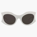 Balenciaga Cat Eye Sunglasses White/Gray (BB0256S-30013971-003)