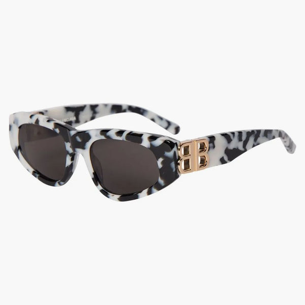 Balenciaga Cateye Occhiali da sole in marmo bianco/marrone (BB0095S)