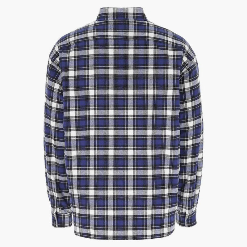 Balenciaga Camisa de algodón a cuadros Blanco blanco