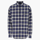 Balenciaga Checkered Cotton Logo Shirt Blue Black White