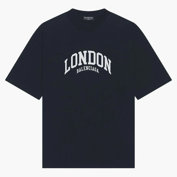 Balenciaga Cities London Medium Fit Camiseta Black/White