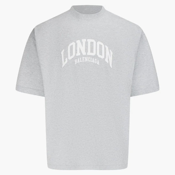 Balenciaga Cities London Medium Fit Camiseta Gris/Blanco