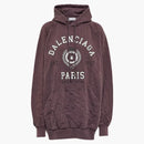 Balenciaga College 1917 Oversized Cotton Hoodie Burgundy/White