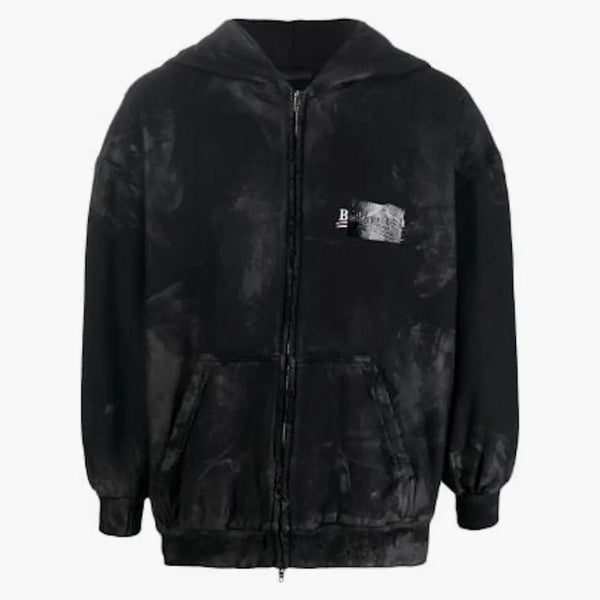 Balenciaga Cotton Front-Zip Soodie Black