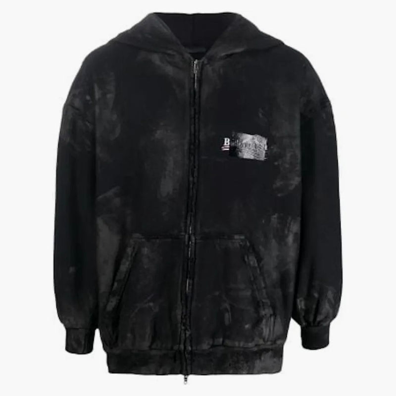 Balenciaga Cotton Front-Zip Soodie Black
