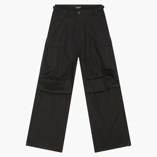 Balenciaga algodón Ripstop Tire de carga grande Pantalones de ajuste Negro
