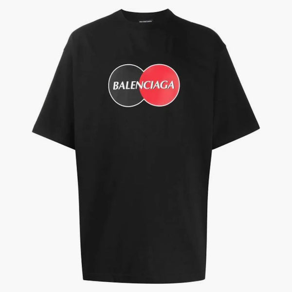 Logotipo de tarjeta de crédito Balenciaga Camiseta de ajuste de gran tamaño Negro