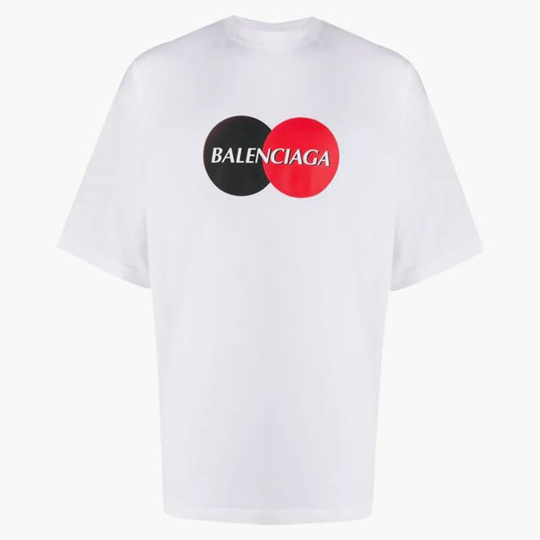 Logotipo de tarjeta de crédito Balenciaga Camiseta de ajuste de gran tamaño blanco