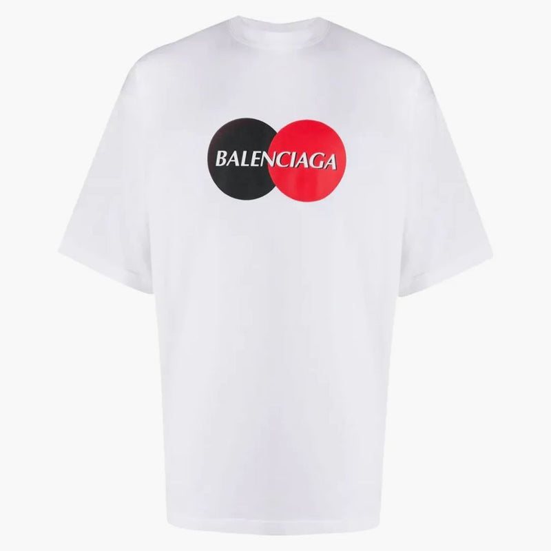 Logotipo de tarjeta de crédito Balenciaga Camiseta de ajuste de gran tamaño blanco