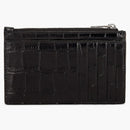 Balenciaga Croc Embossed (5 Card Slot) Coin Card Holder Black
