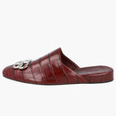 Balenciaga Croc Embossed Leather Cosy Bb Mule Dark Red (women's)