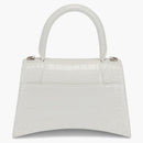 Balenciagaga Crocodile wytłoczona klepsydra górna rączka mały biały biały