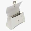 Balenciagaga Crocodile wytłoczona klepsydra górna rączka mały biały biały