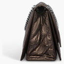 Balenciaga cruza una bolsa de cadena media acolchada de bronce metalizado