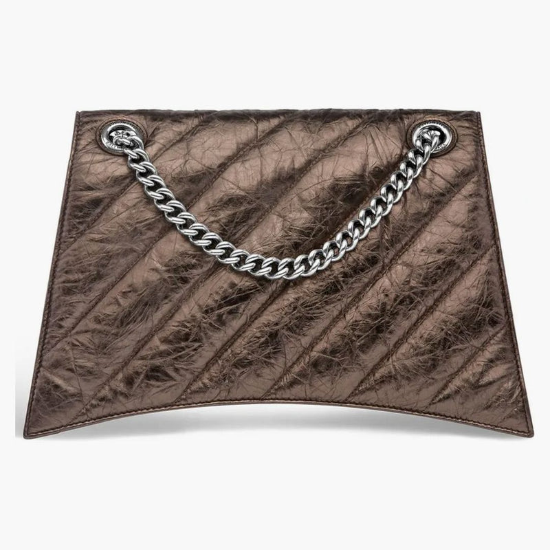 Balenciaga Crused Quilted Medium Chain Bag Metallized Bronze