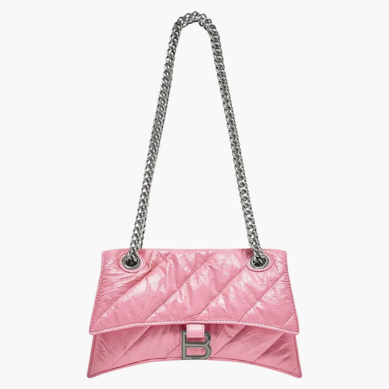 Balenciaga Crush Chain Bag Small Quilted Pink