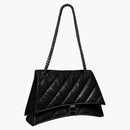Balenciaga Crush Chain Shoulder Bag Medium Quilted Black/Black