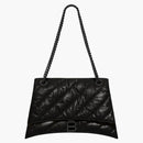 Balenciaga Crush Chain Shoulder Bag Medium Quilted Black/Black