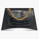 Balenciaga Crush Crocodile Medium Chain Bag Black