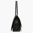 Balenciaga Crush acolchado Bolsa de cadena grande Negro