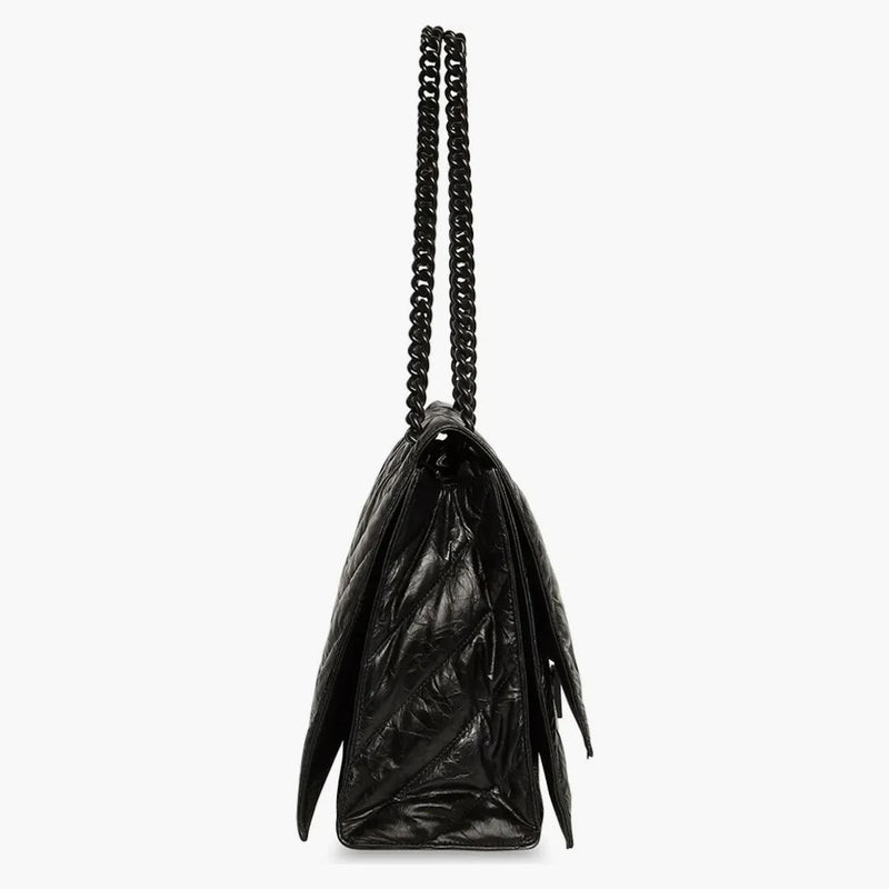 Balenciaga Crush Quilted Large Chain Bag Black