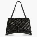 Balenciaga Crush acolchado Bolsa de cadena grande Negro