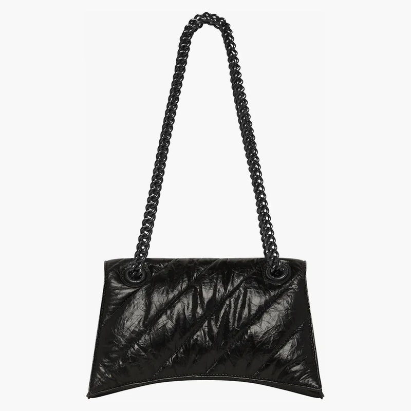 Balenciaga Crush Malý řetězec prošívaná taška černá