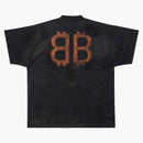 Camiseta de gran tamaño de Balenciaga Crypto Black Faded