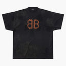 Camiseta de gran tamaño de Balenciaga Crypto Black Faded