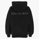 Balenciaga Crystal Logo Hoodie Faded Black