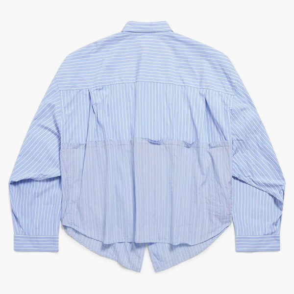 Balenciaga camisa cortada azul/blanco
