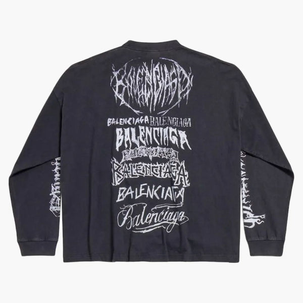 Balenciaga Diy Metal Longsleeve Medium Fit Camiseta Black/White