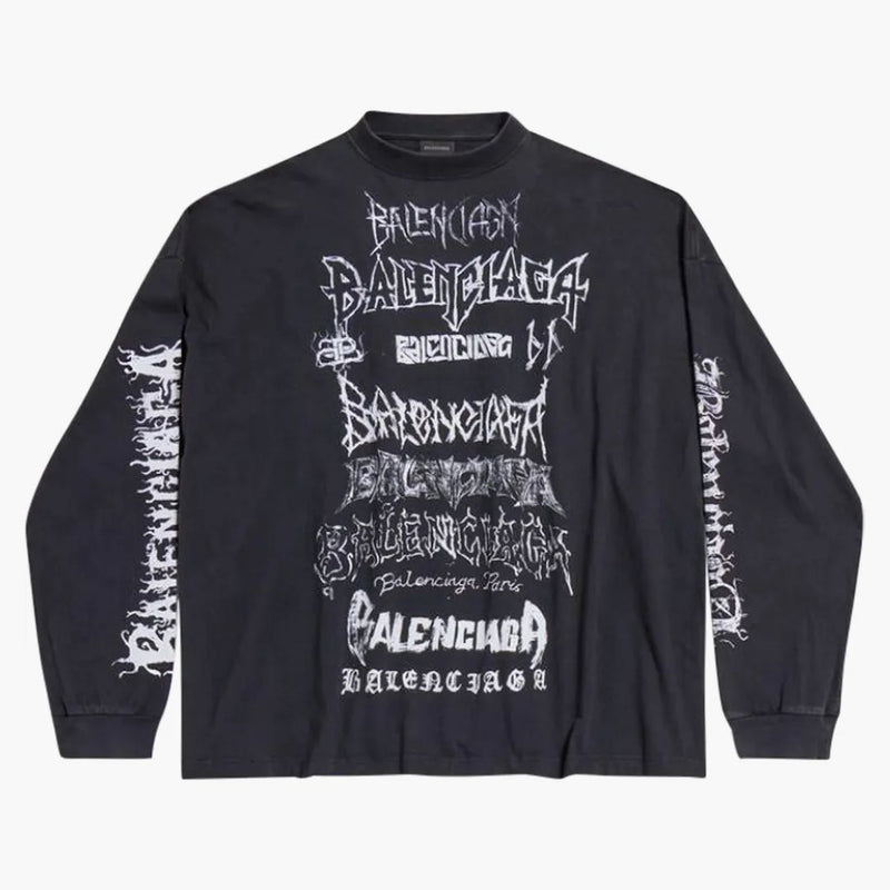Balenciaga Diy Metal Longsleeve Medium Fit Camiseta Black/White