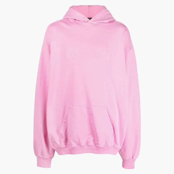 Balenciaga destruyó la sudadera con capucha con estampado de logotipo rosa