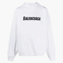 Balenciaga Destroyed Logo-Print Hoodie White/Black