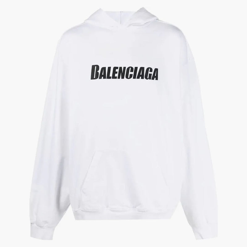 Balenciaga destruyó la sudadera con sudadera con la impresión del logotipo blanco/negro