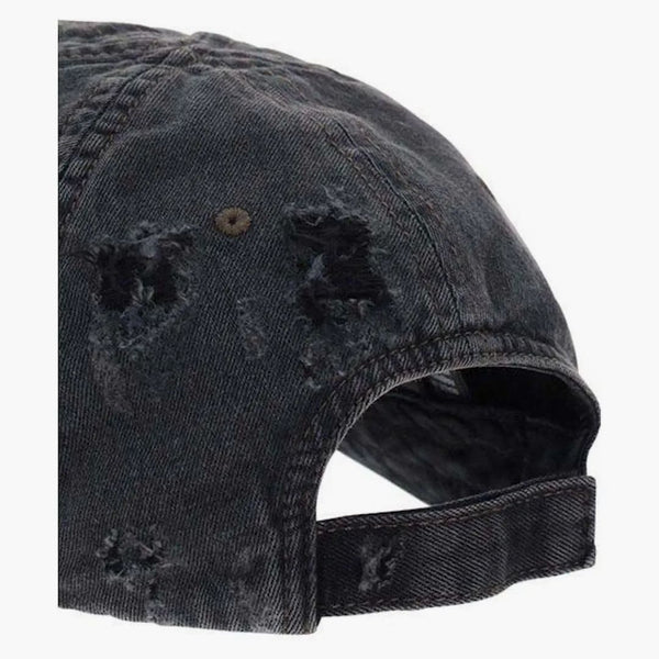 Balenciaga Distress denim Cap Charcoal