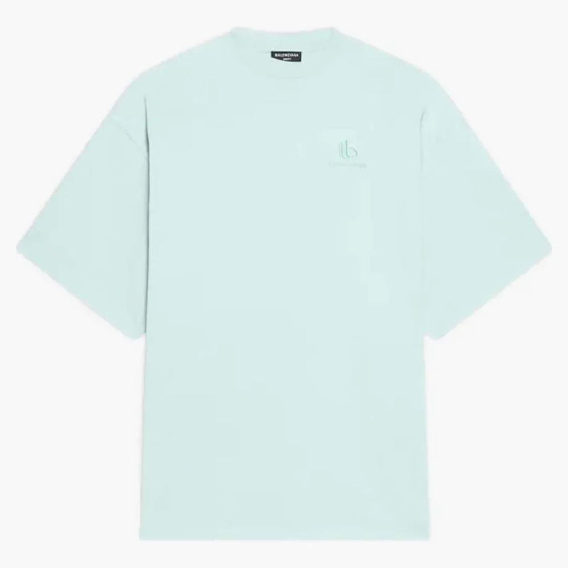 Balenciaga Doble B Desgastada camiseta de color verde claro