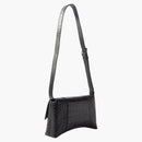 Balenciaga Downtown Shoulder Bag XS Crocodile Embossed Black/Black