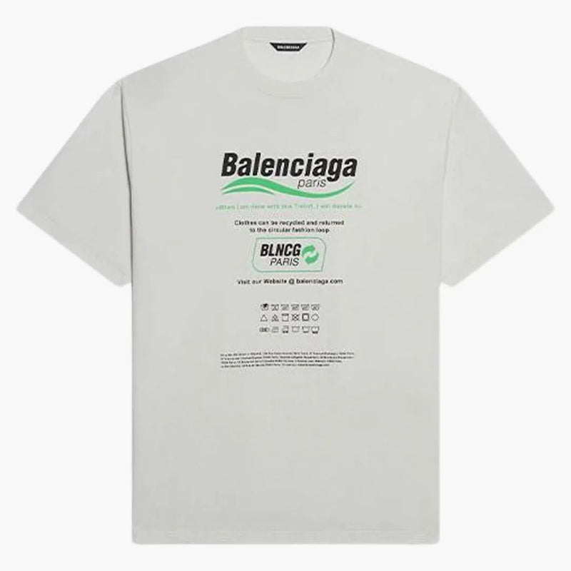 Balenciaga Dry Cleaning Boxy Logo Tee White