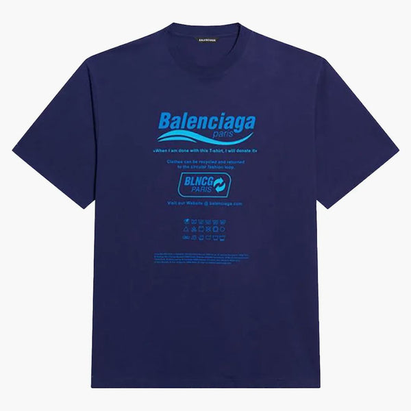 Balenciaga Camiseta de limpieza seca Camiseta azul oscuro Vintage