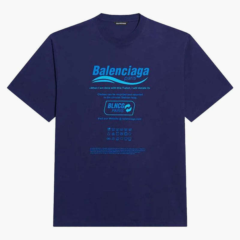 Balenciaga Dry Cleaning Boxy T-shirt Dark Blue Vintage