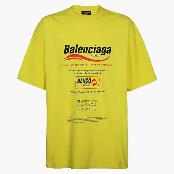 Balenciaga Camiseta de limpieza en seco amarillo