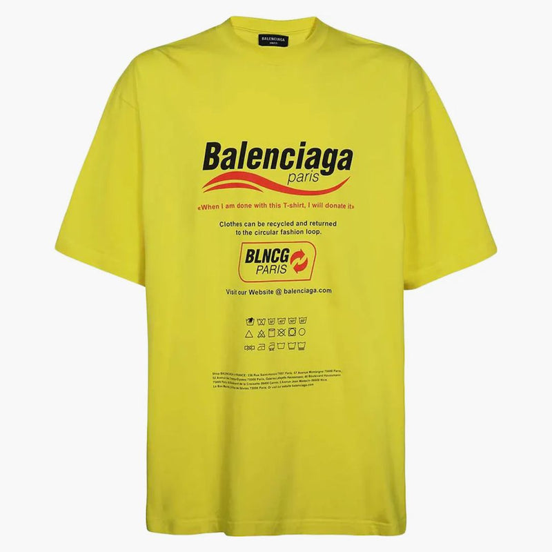 Balenciaga Camiseta de limpieza en seco amarillo