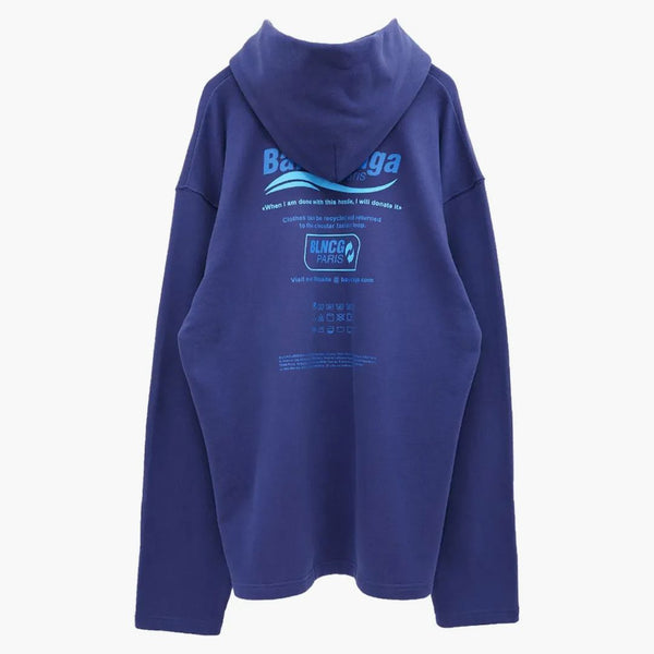 Balenciaga Logotipo de limpieza seca sudadera azul