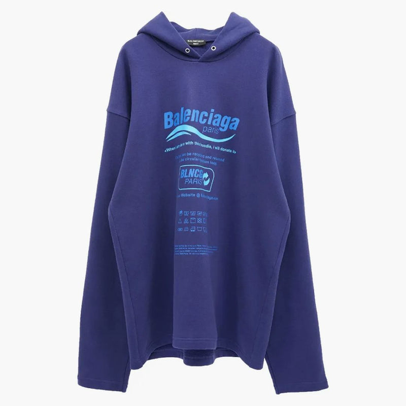 Balenciaga Logotipo de limpieza seca sudadera azul