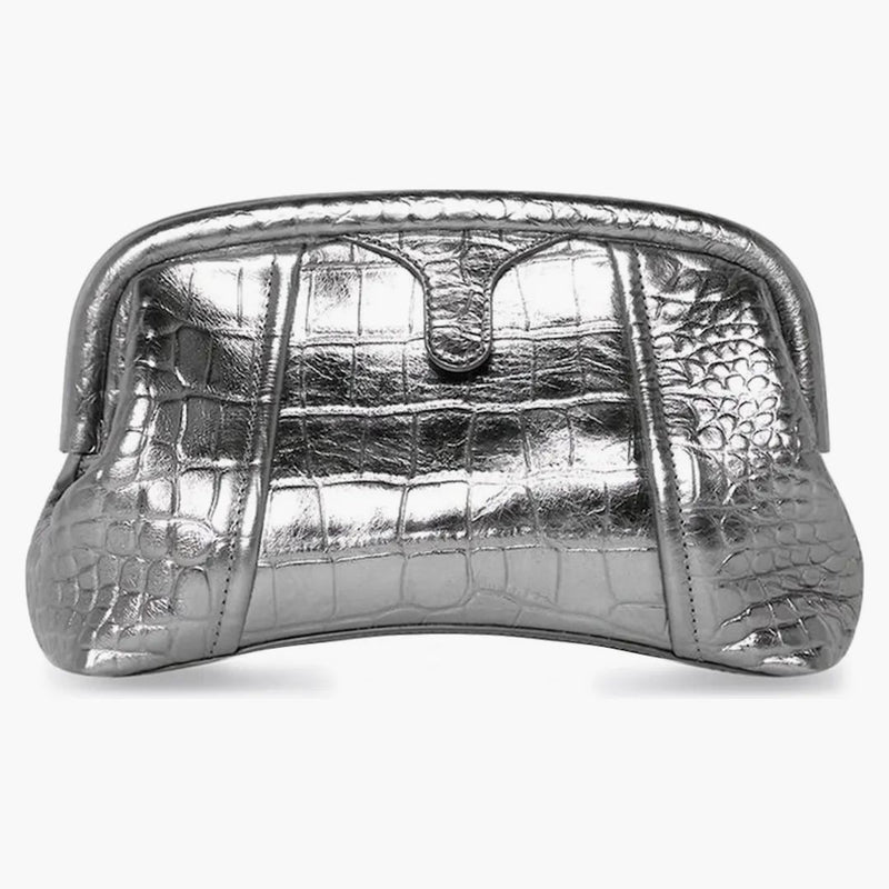Balenciaga Editor Clutch XS Silver Metallized